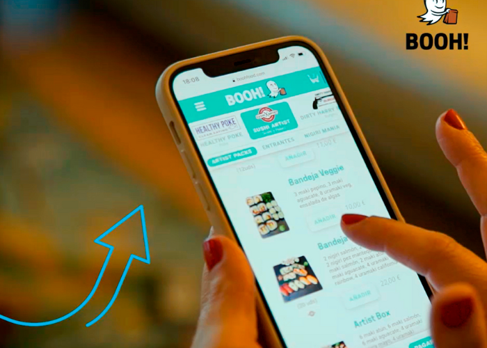 Ecommerce de Booh desarrollado por Nextt en un smartphone